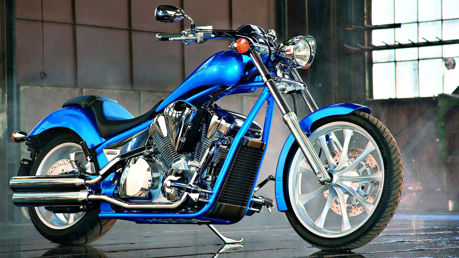 honda, motorbike, blue