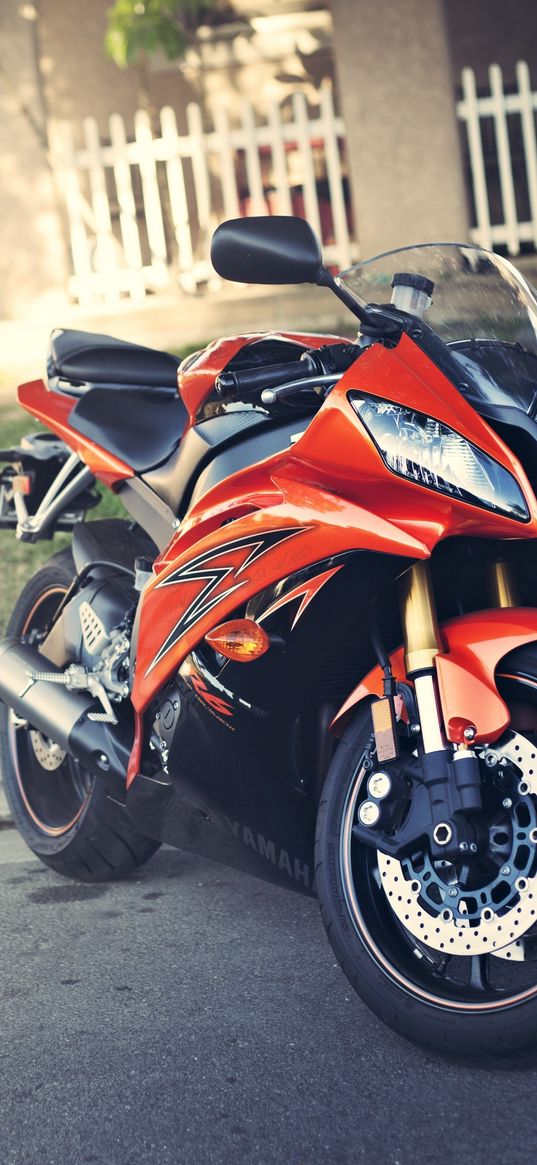 yamaha, yzf-r6, red, motorcycle