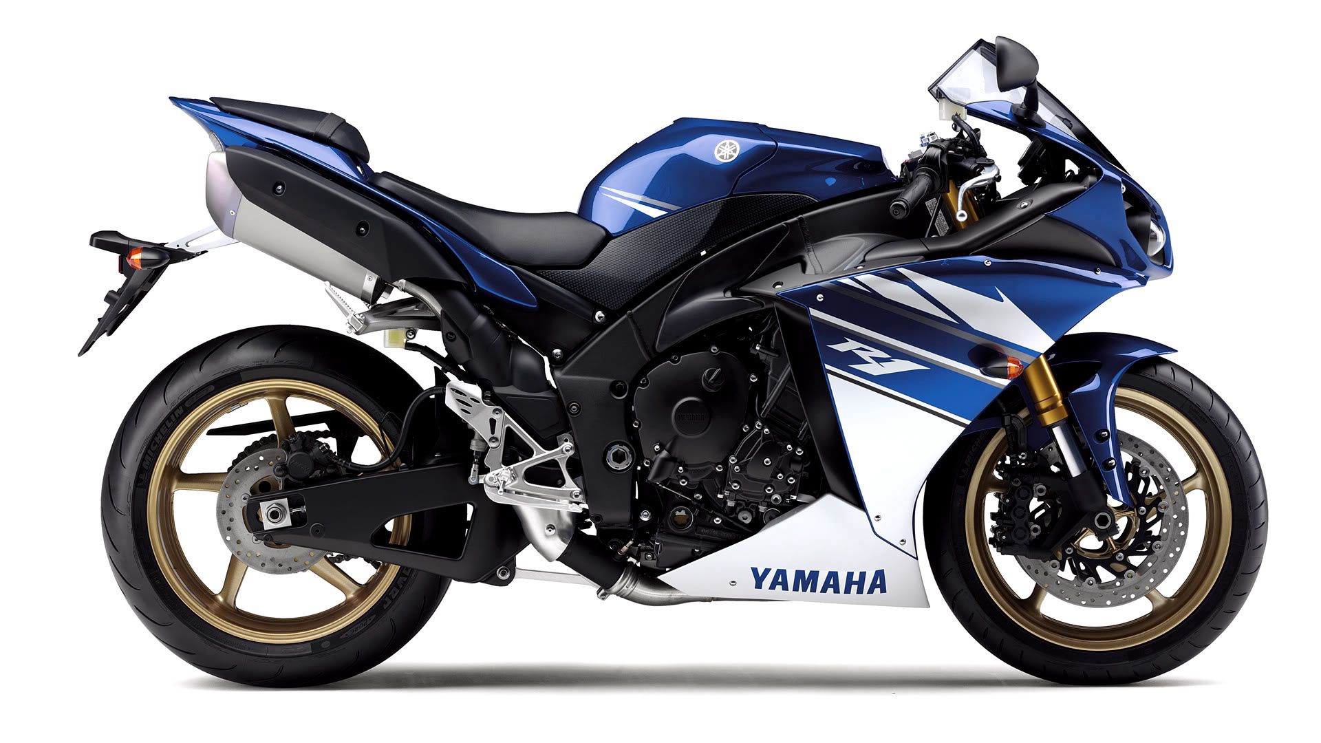 yamaha, motorbike, blue, yamaha r1