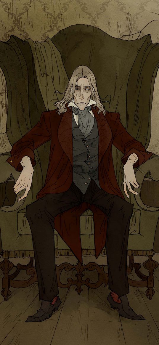 edgar allan poe, writer, man, armchair, sad, art