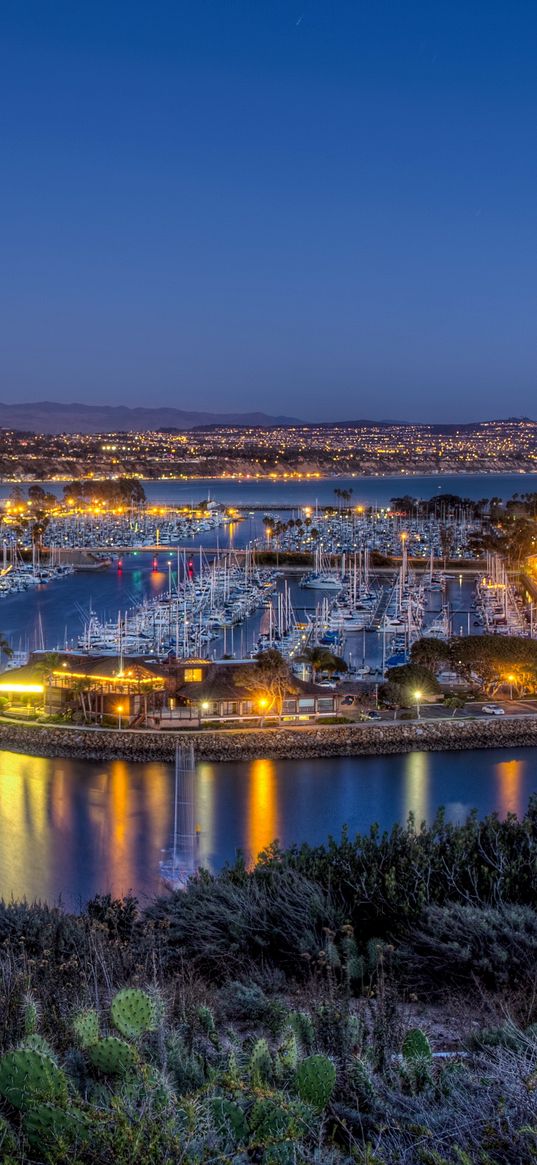 us, coast, dana point, california, harbor, night