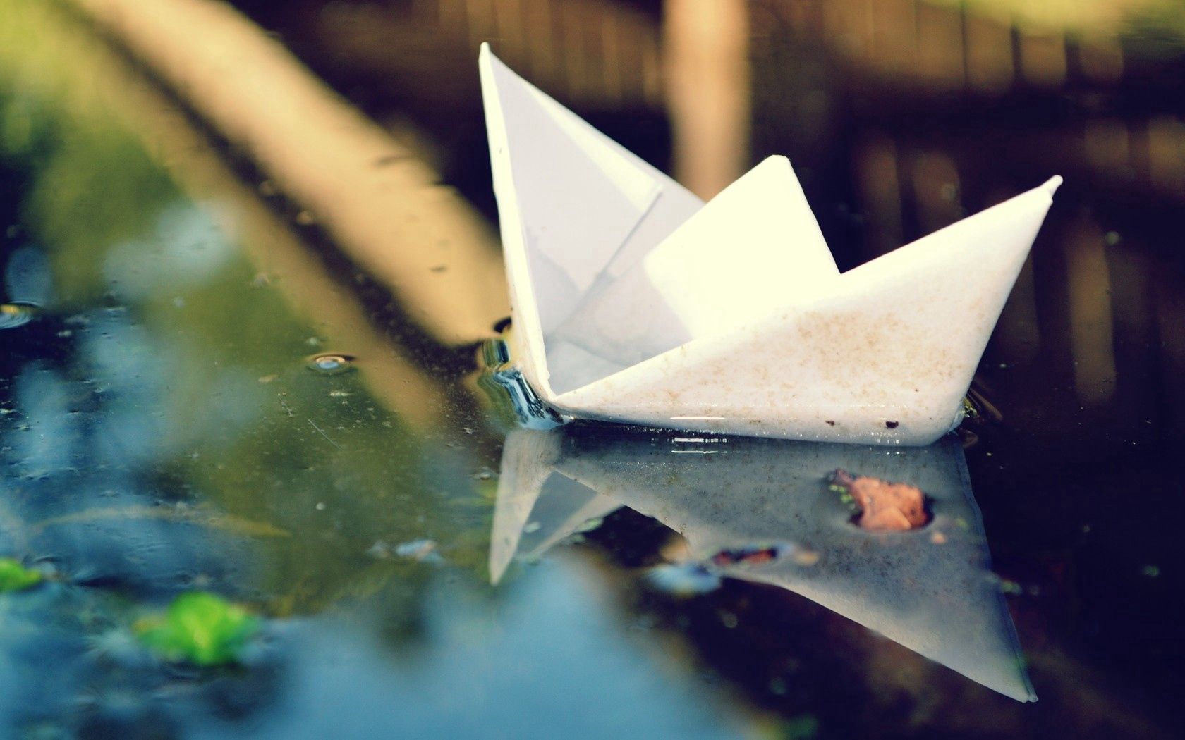 paper boat, water, fall, origami