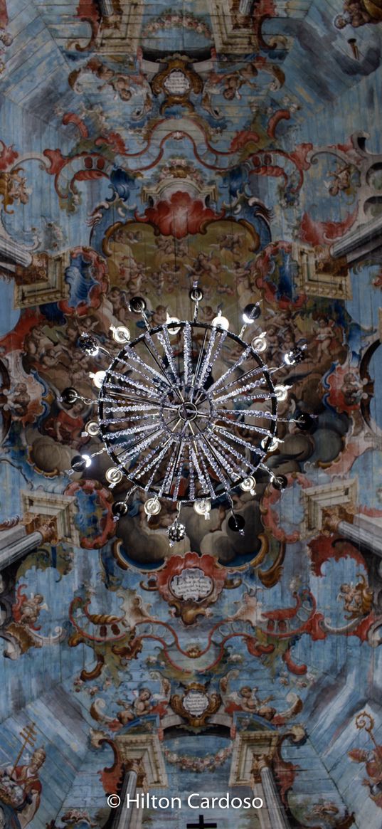 temple, ceiling, fresco, art, chandelier