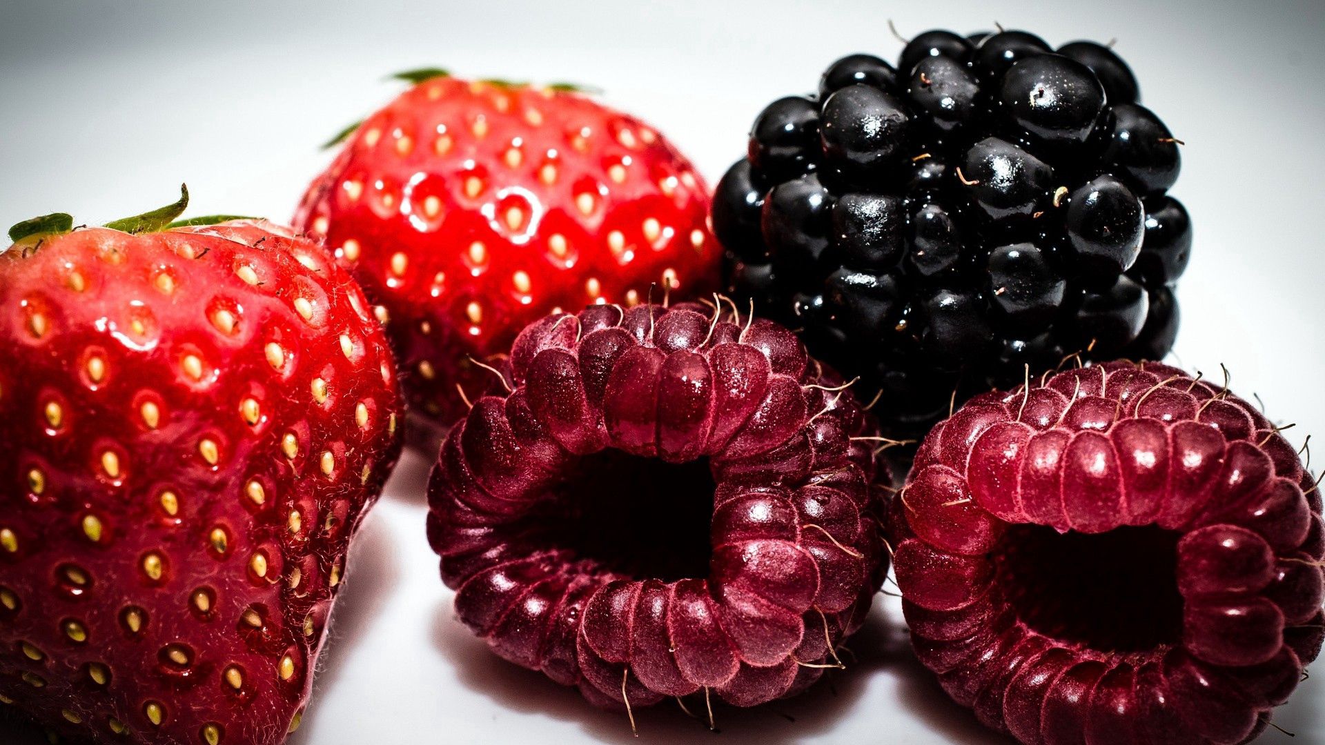 strawberries, blackberries, raspberries