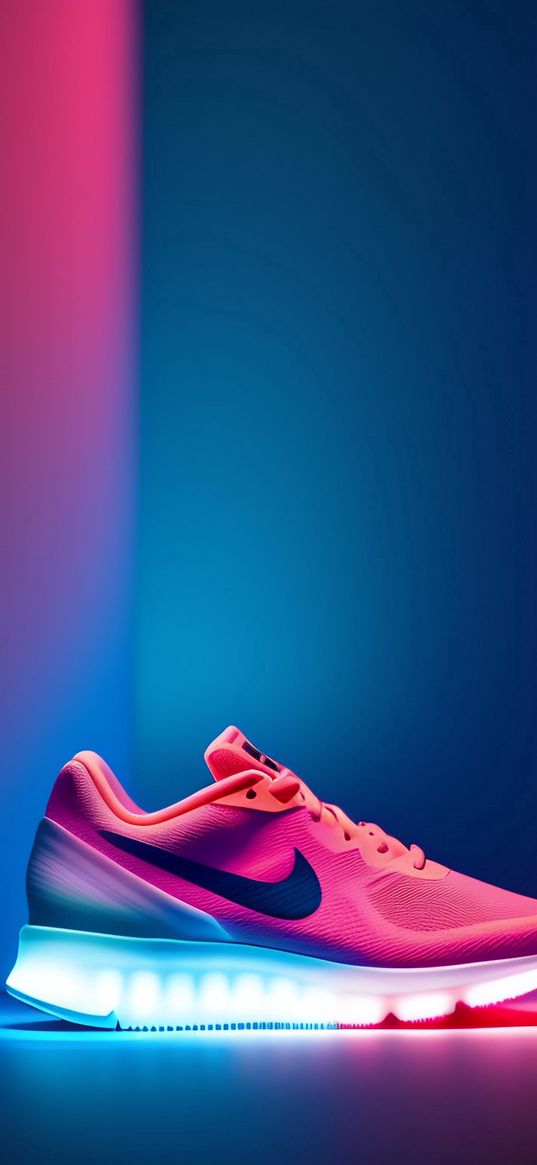 sneaker, nike, backlight, pink, blue