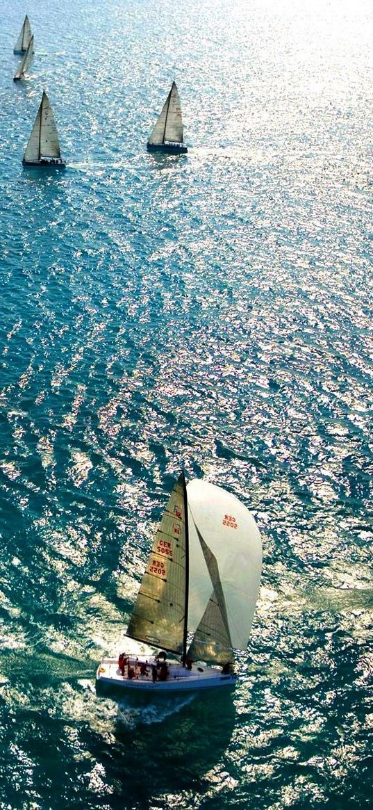 sails, masts, boats, ocean, sea