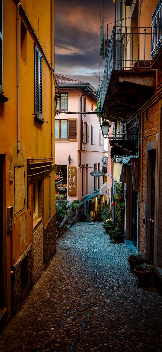 houses, street, narrow, city, italy