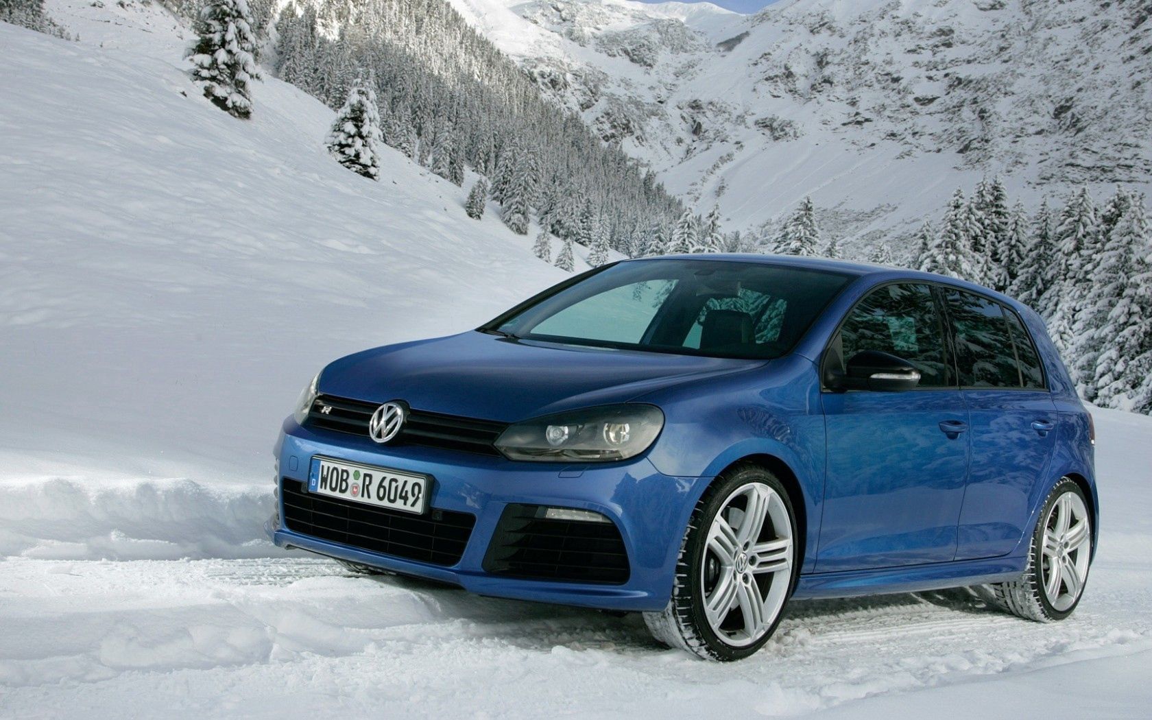 mountains, snow, volkswagen