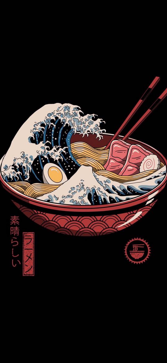 ramen, plate, soup, noodles, sticks, japanese food, hieroglyphs