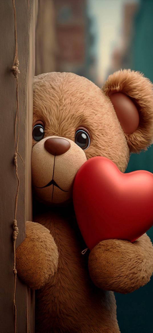 bear, toy, heart, teddy, cute