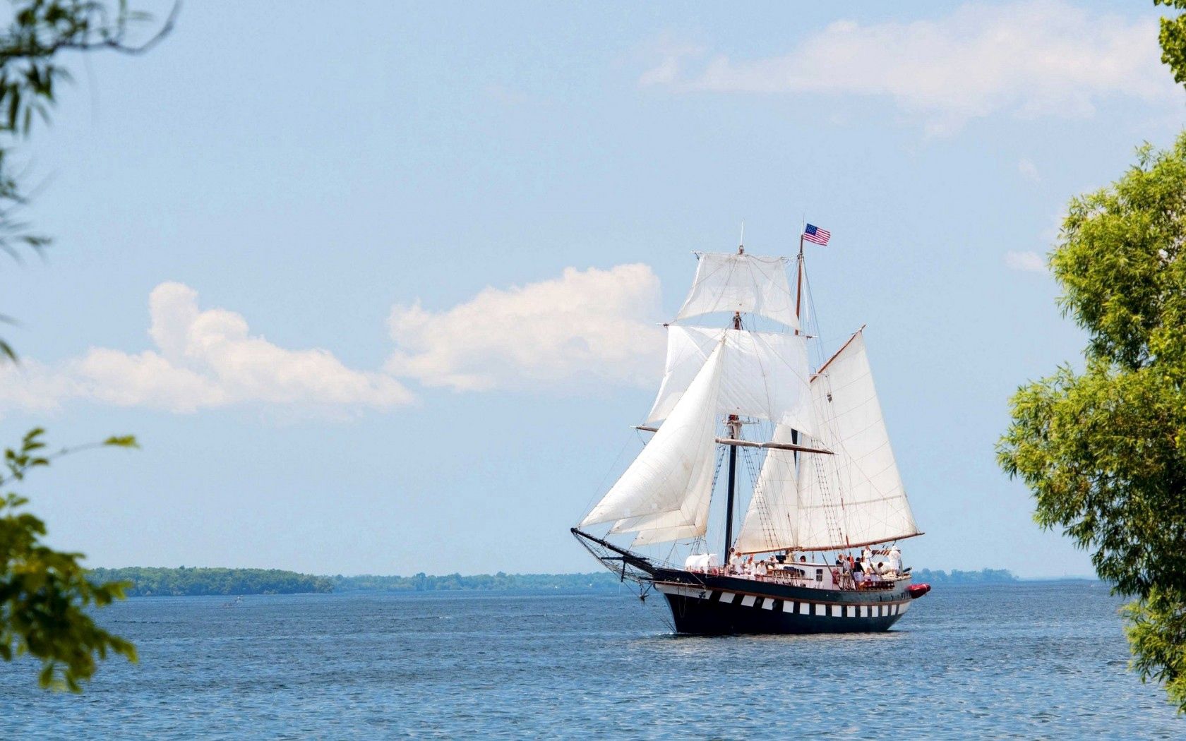 sailboat, white, sail, mast, ship