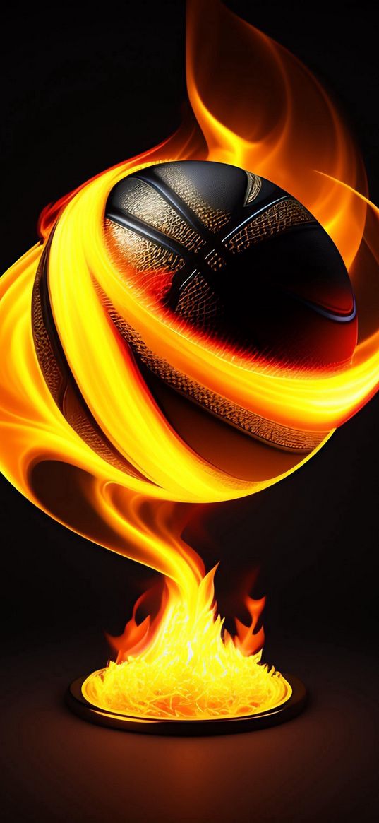 fire, flame, soccer ball