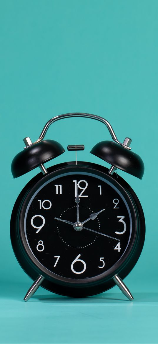 clock, alarm clock, bell, black