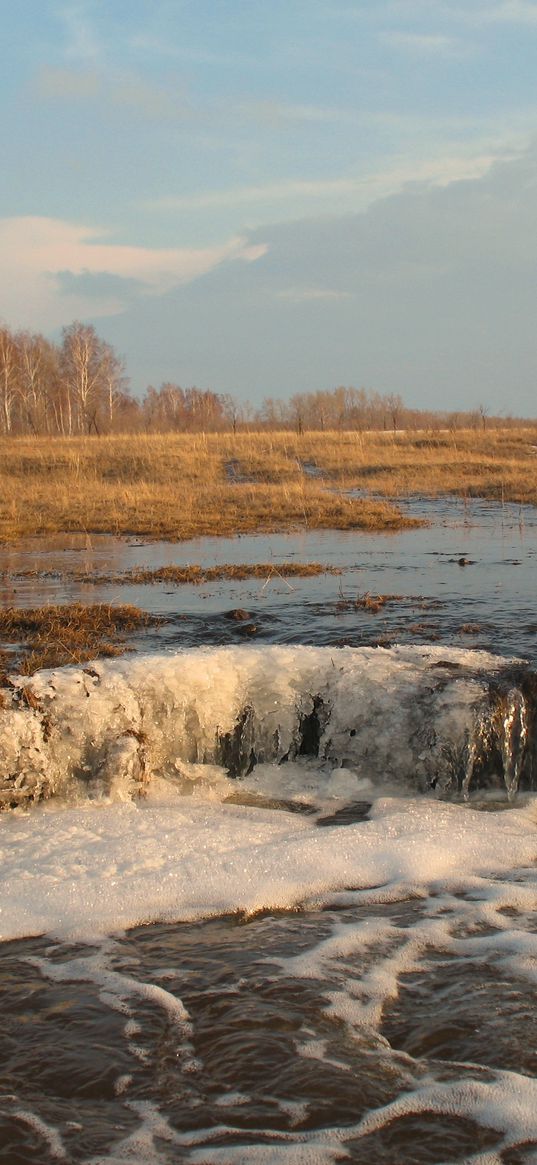 spring, flood, melted, kokshetau, nature, april