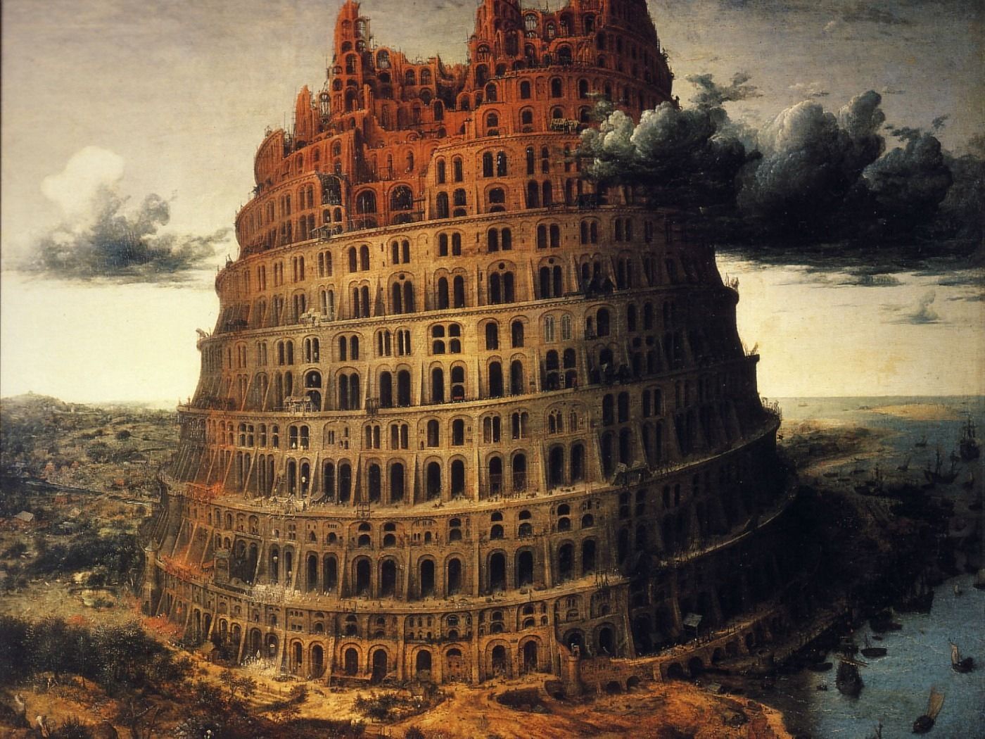 tower, babylon, painting, creative