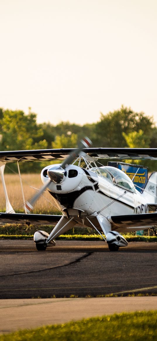 plane, propeller, asphalt, field