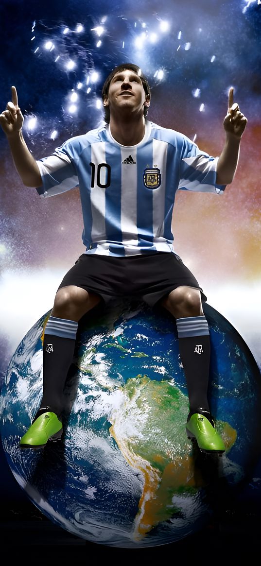 lionel messi, earth, football, gesture