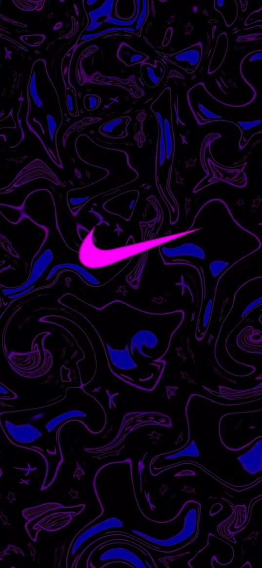 nike, logo, pink, abstract, purple