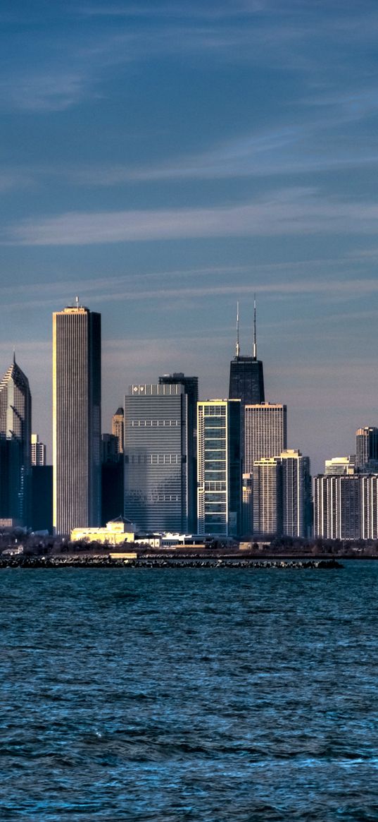 illinois, chicago, usa, america, michigan river, skyscrapers, city