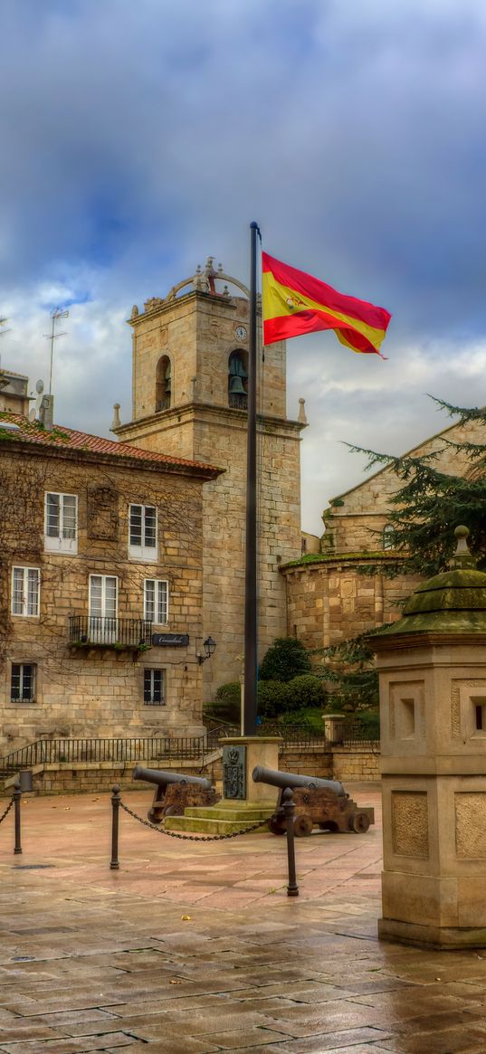 hdr, square in la coruna, spain