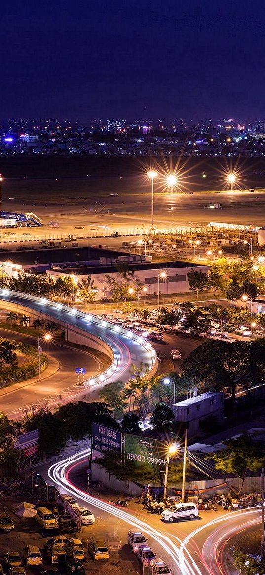 tan son nhat, airport, city, night