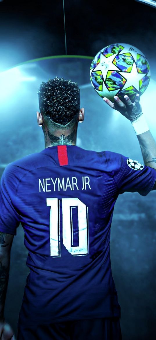 neymar, ball, footballer, number, 10, light, blue