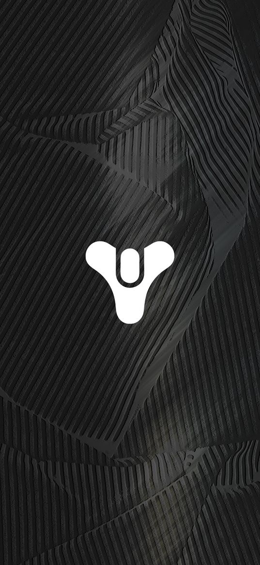 destiny 2, game, logo, emblem, symbol, white, texture, black background, art