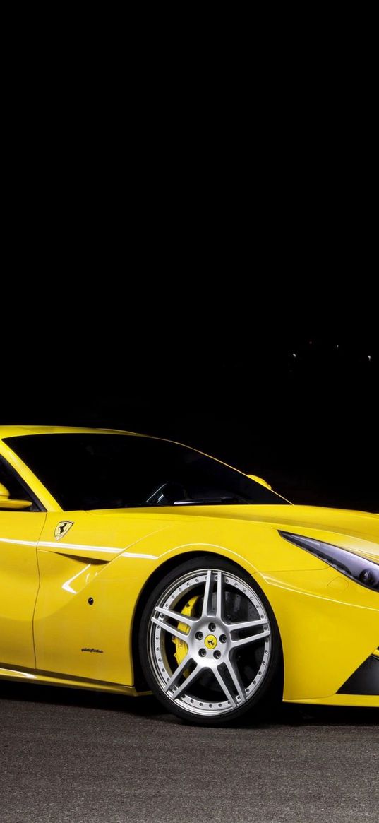 ferrari, yellow, style, cars