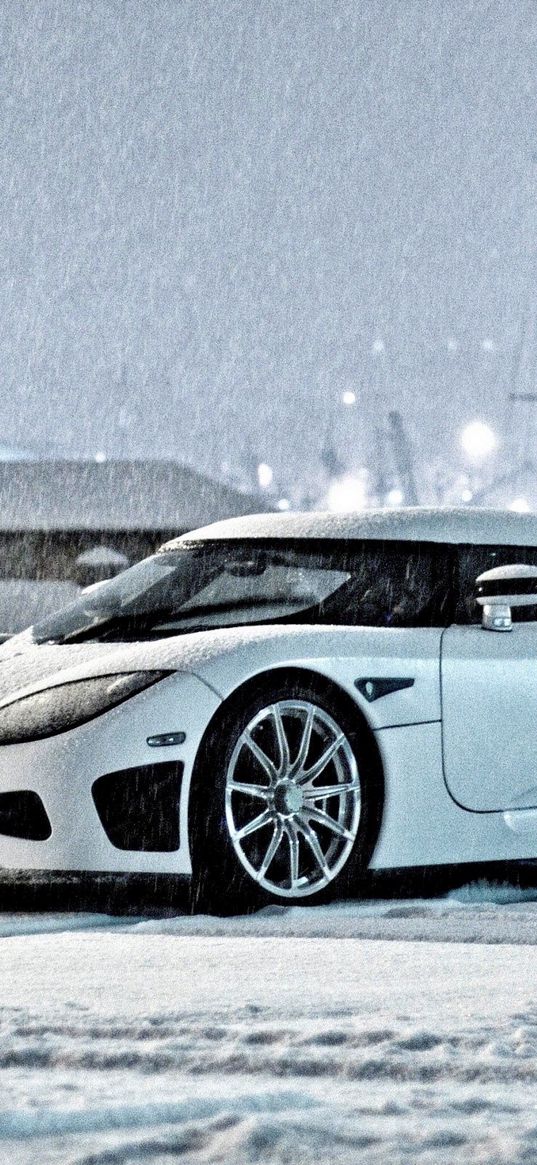 koenigsegg ccx, cars, snow, winter
