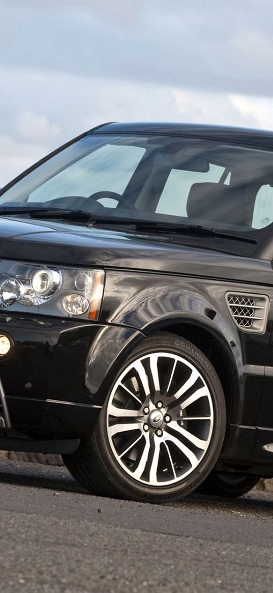 land rover, range rover, sport, stormer, ranged rover sport, suv, front, black, sky