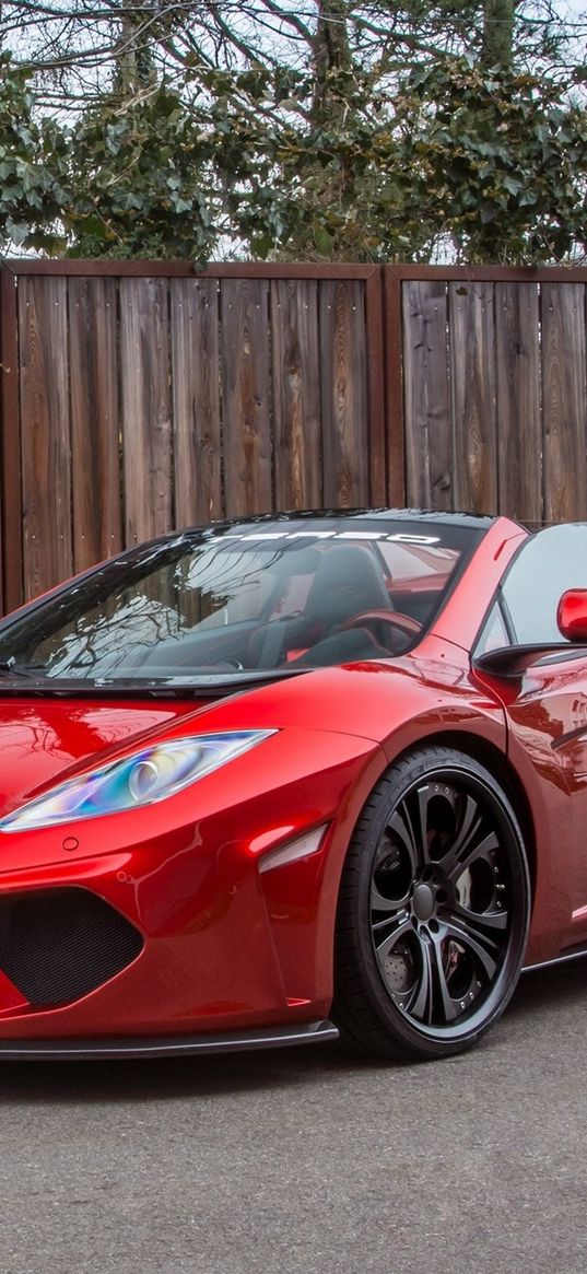 mclaren, auto, red