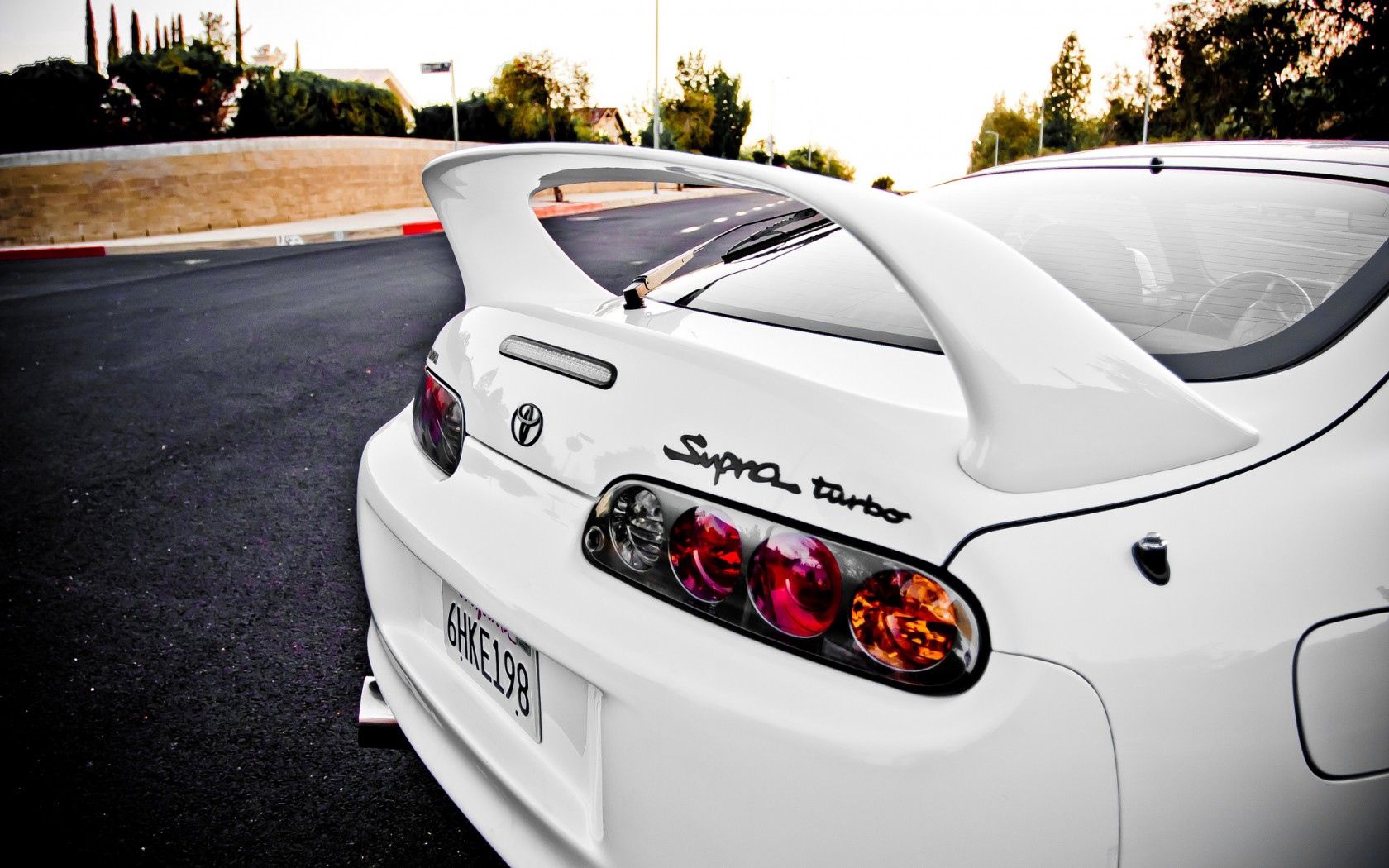 toyota, supra, white, lights, turbo, street