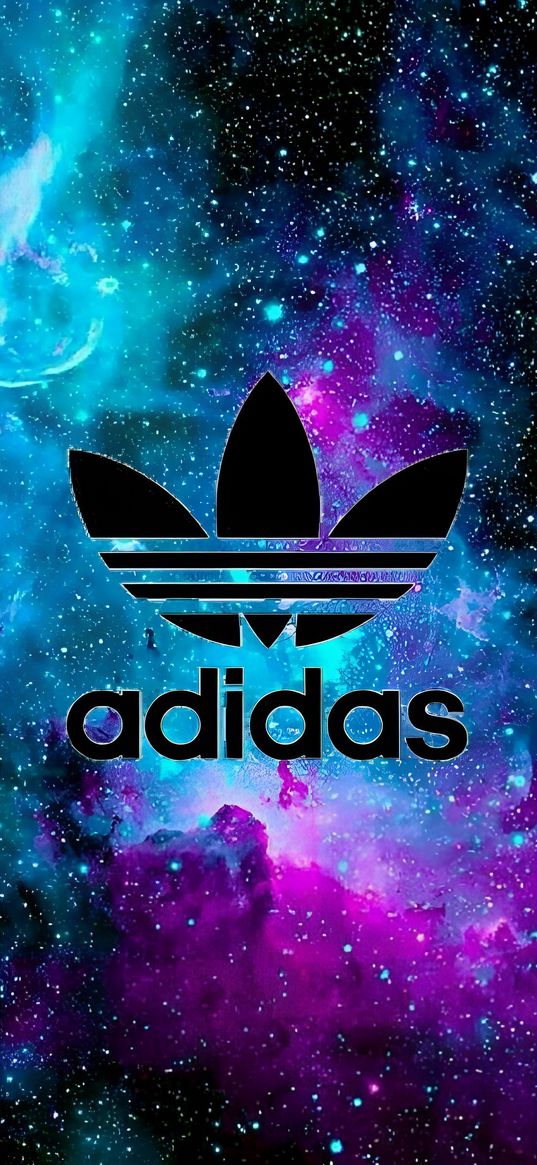 adidas, space, stars, brand, inscription, purple, black