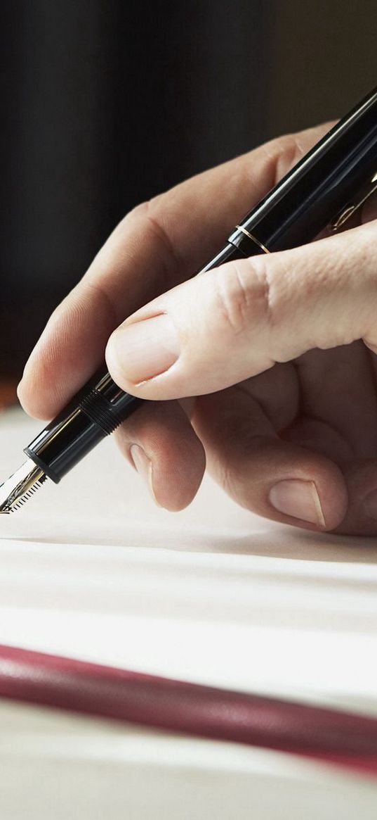 hand, writing, book, man