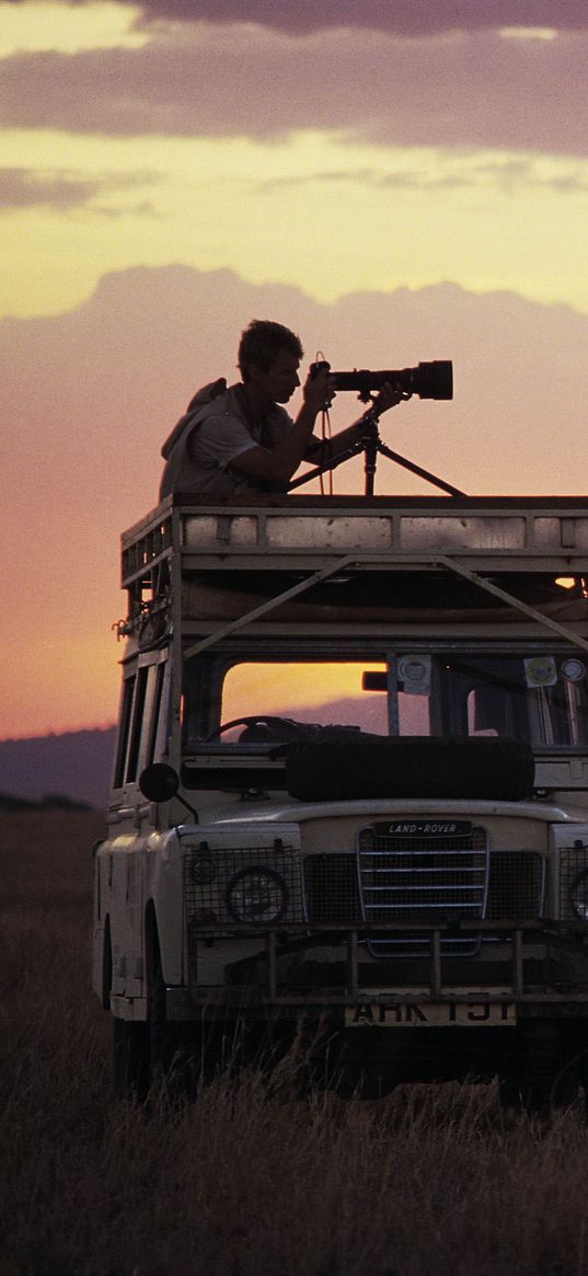 photographer, africa, camera, car, roof