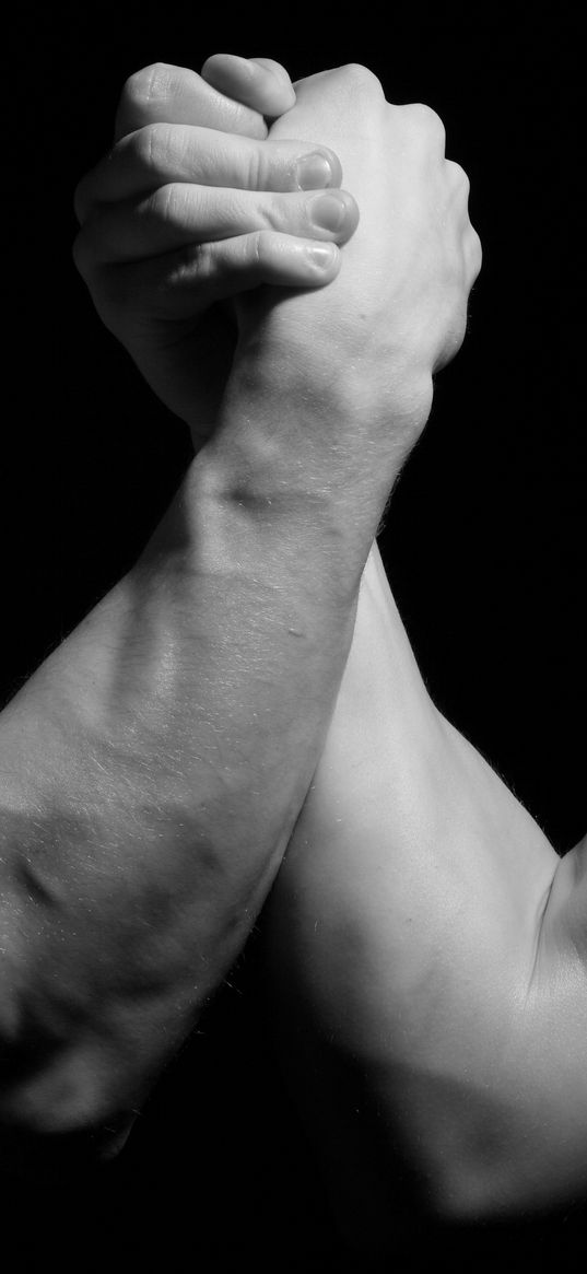 hands, men, wrestling, biceps, black and white, arm wrestling