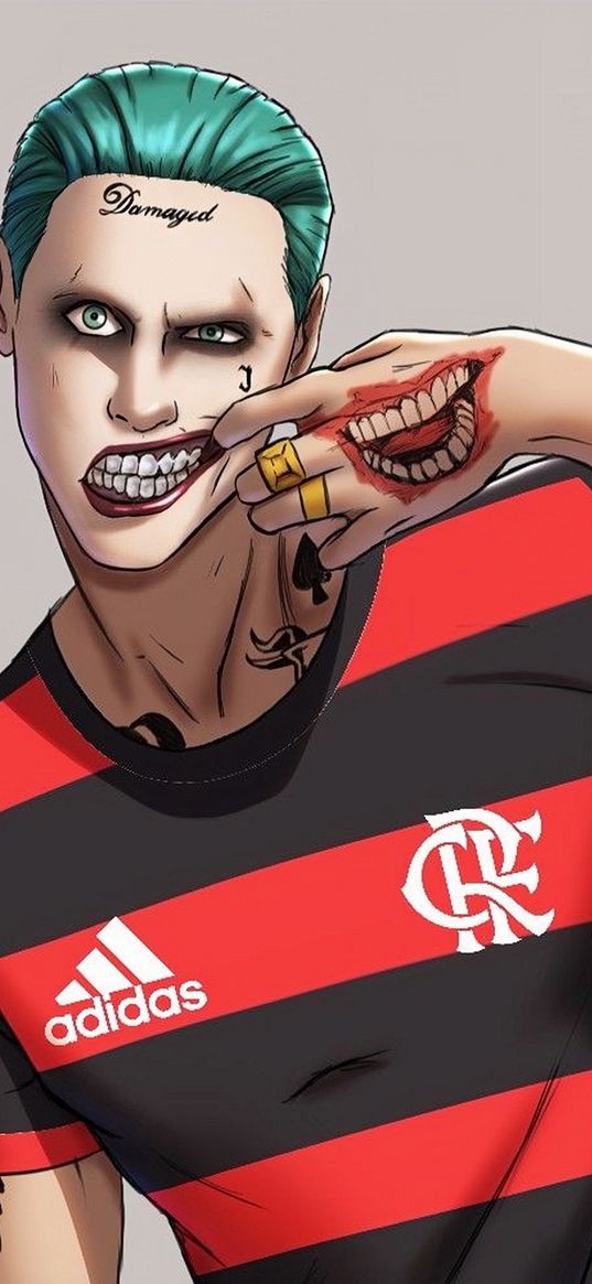 joker, supervillain, dc, sports style, adidas, flamengo, soccer