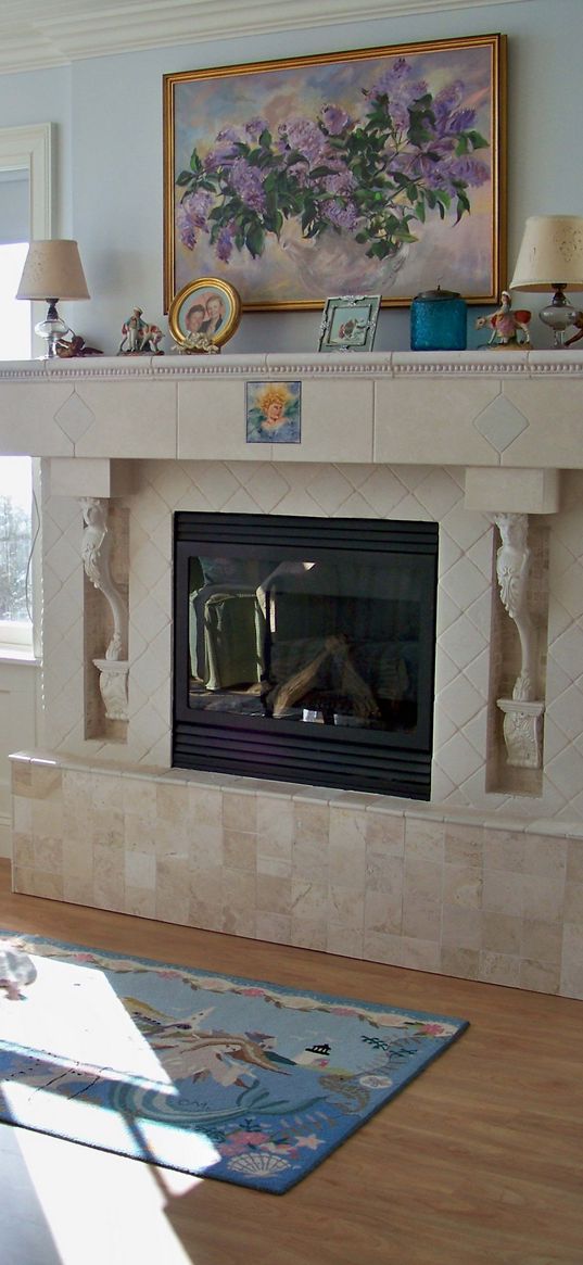 fireplace, children, glass