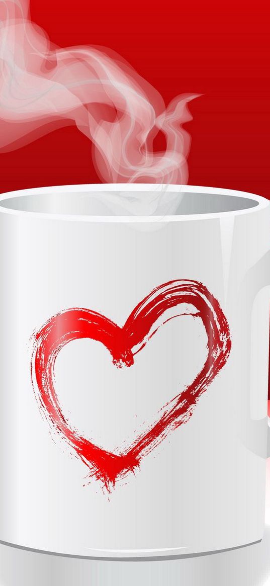 cup, hot, heart, love