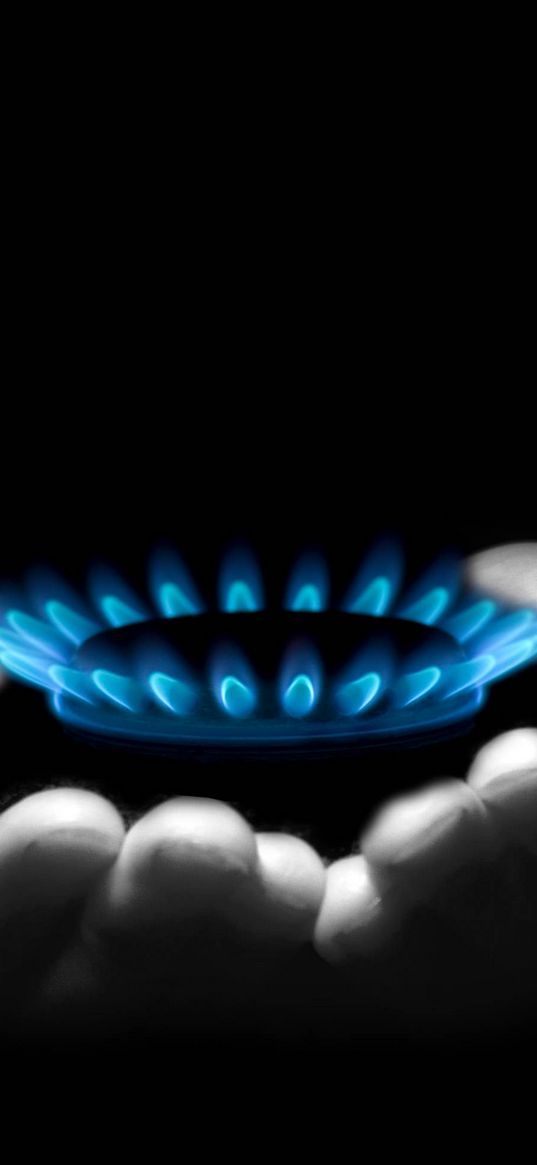 flame, burner, gas, hand, black background