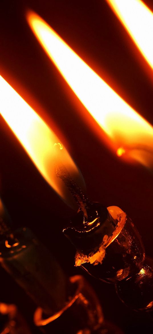 candles, candle, close-up, lights, darkness