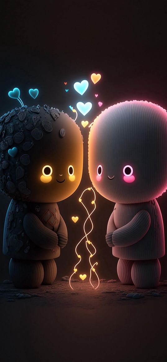 toys, men, hearts, knitted, glow, dark