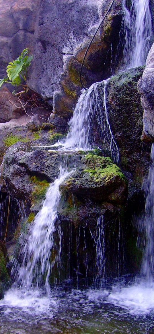 waterfall, rocks, nature