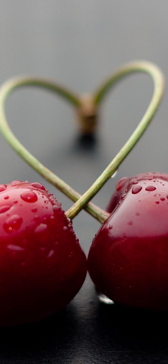 cherries, drops, macro