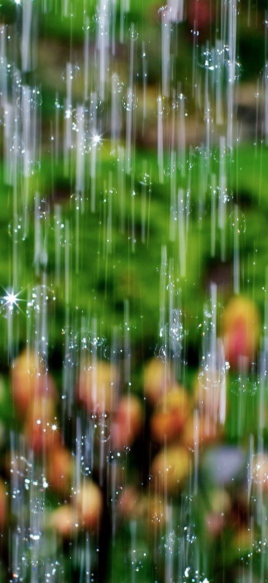 drops, rain, waterfall, macro