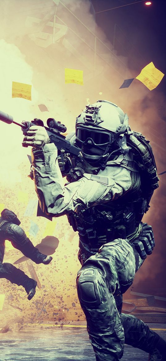 soldier, special forces, weapons, explosion, game, art