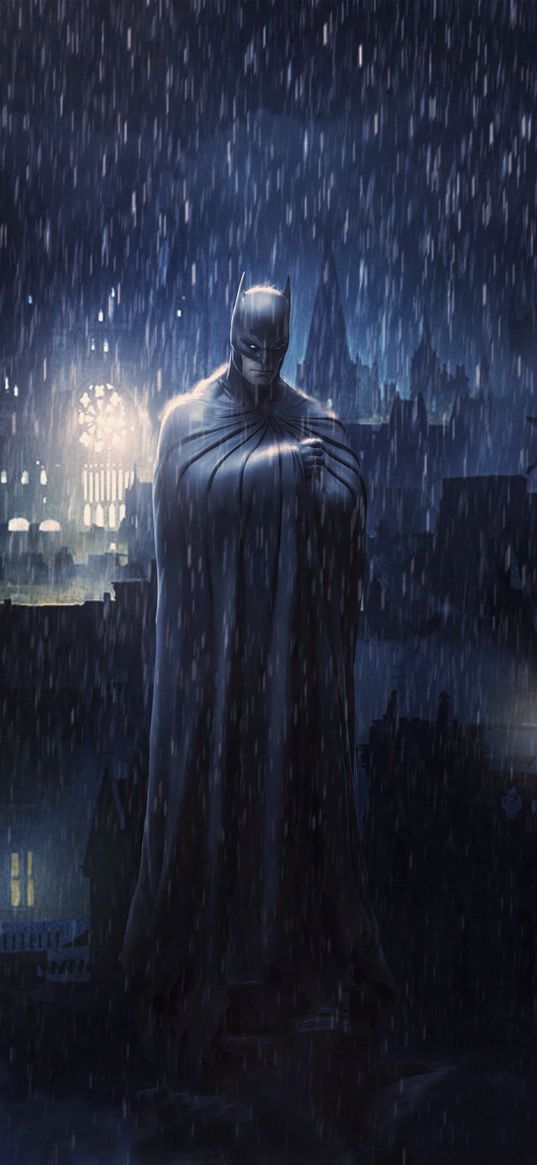 batman, superheroes, wallpaper, rain, night, dc