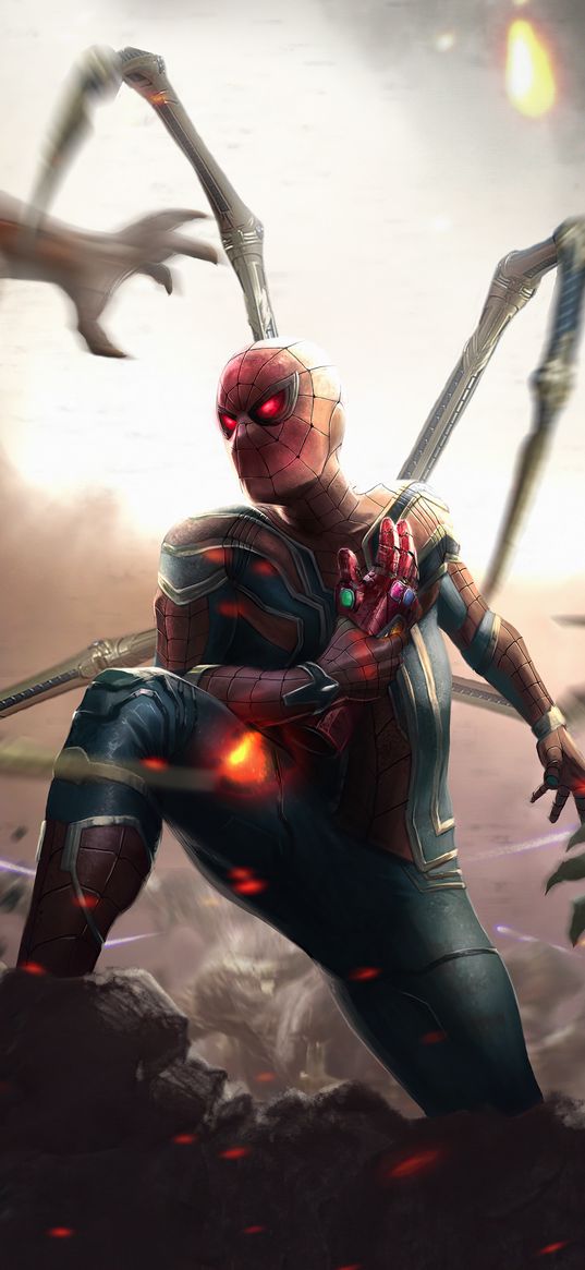 spider-man, superheroes, wallpapers, cyborg, art