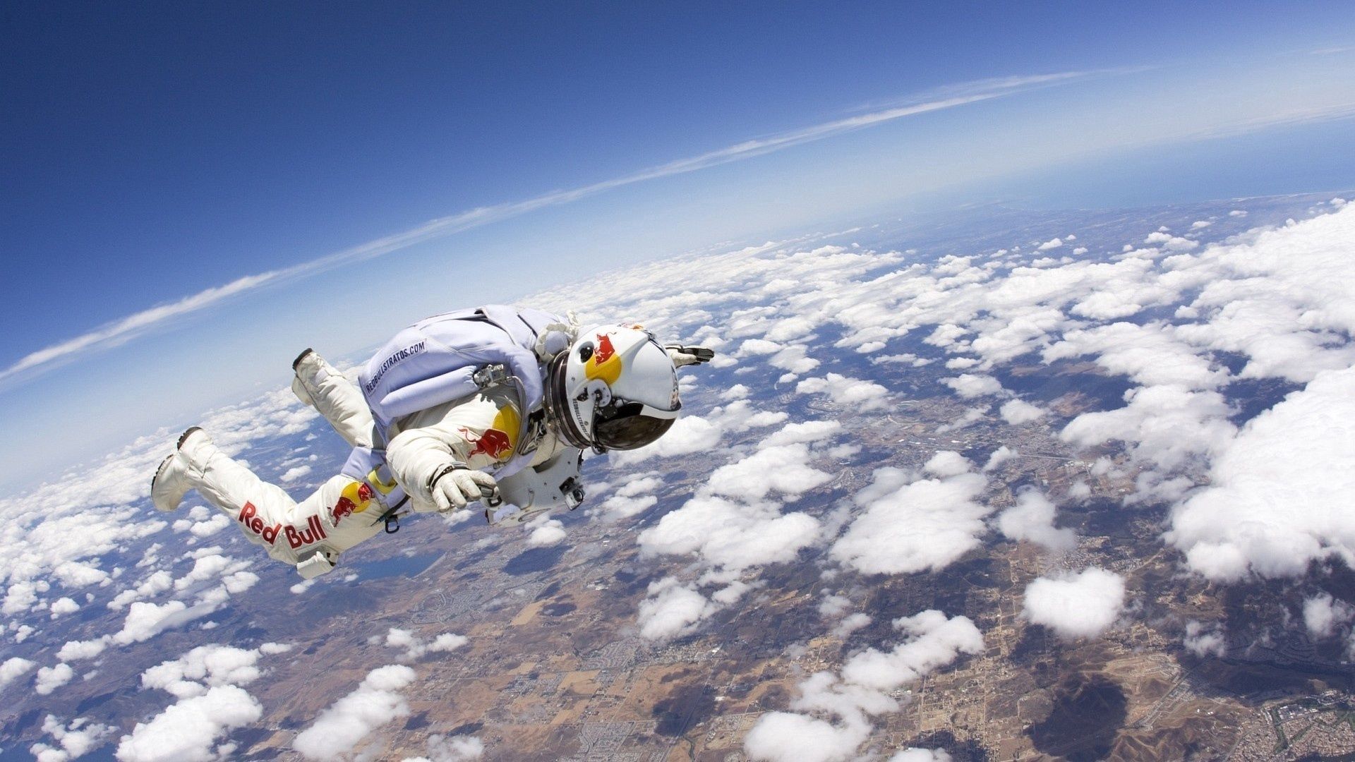 jump, diving, red bull, sky