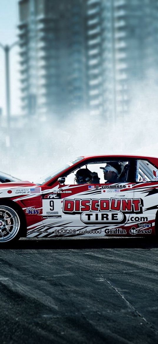 drift, nissan, sport, cars, smoke